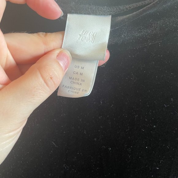 Mockneck Black Velvet Dress (H&M) - Picture 3 of 3